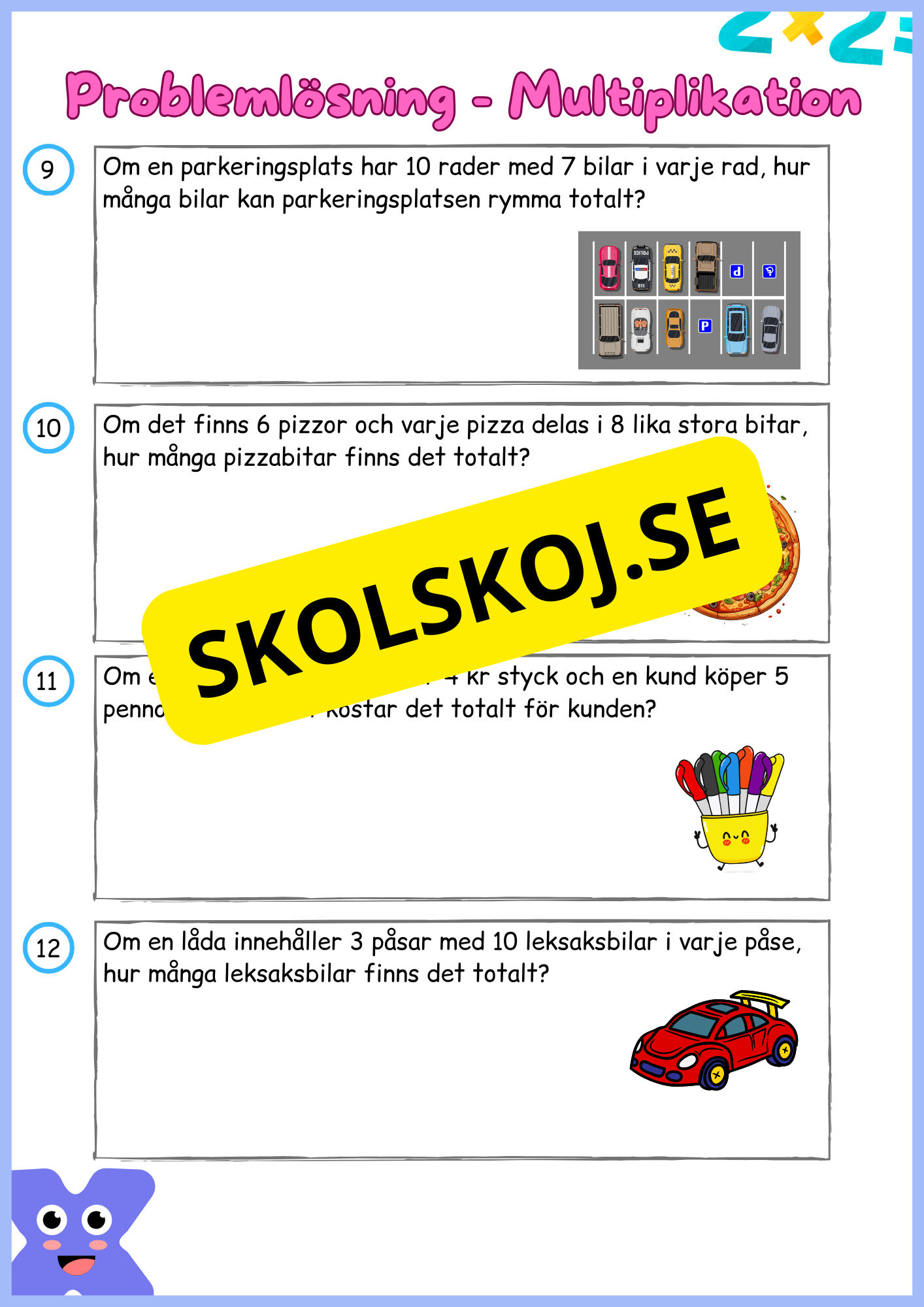 Problemlösning - Multiplikation - Årskurs 3 - 4