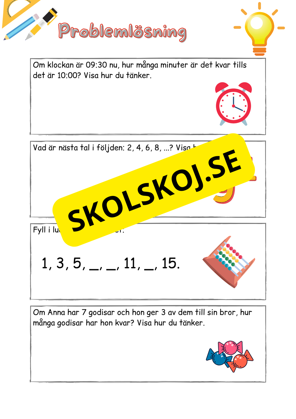Problemlösning - Årskurs 1 - 2