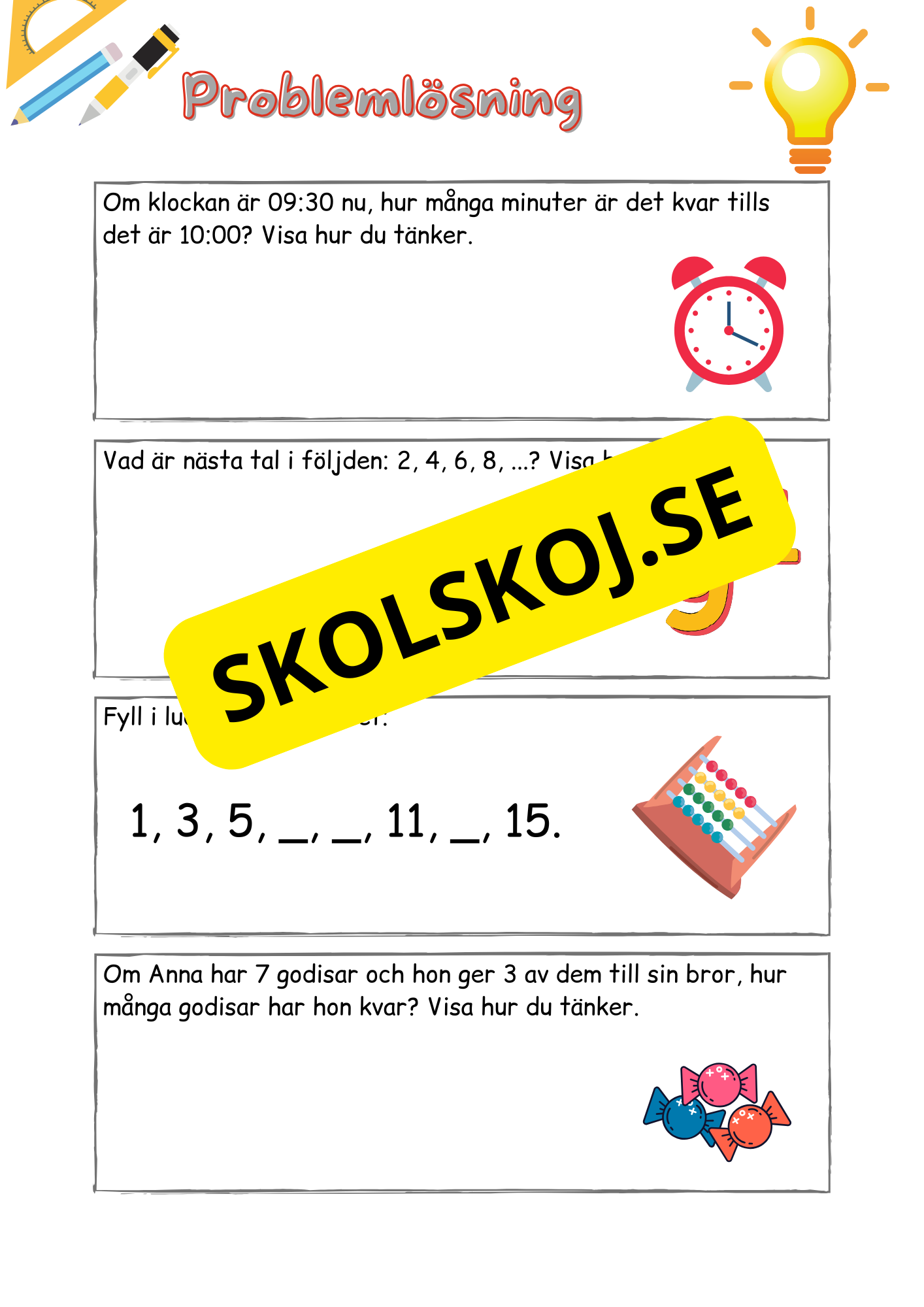 Problemlösning - Årskurs 1 - 2
