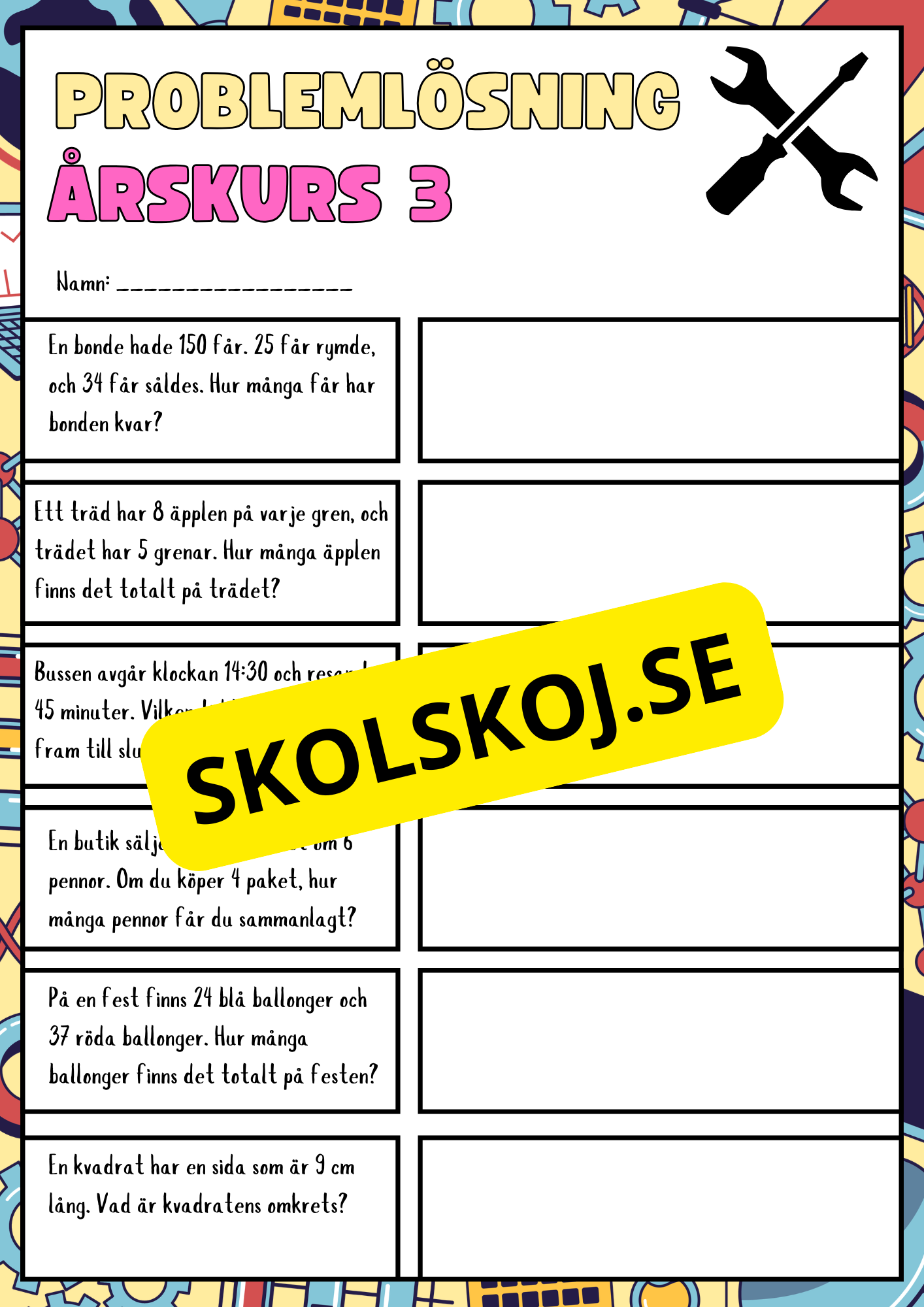 Problemlösningsuppgifter - årskurs 3 - Häfte