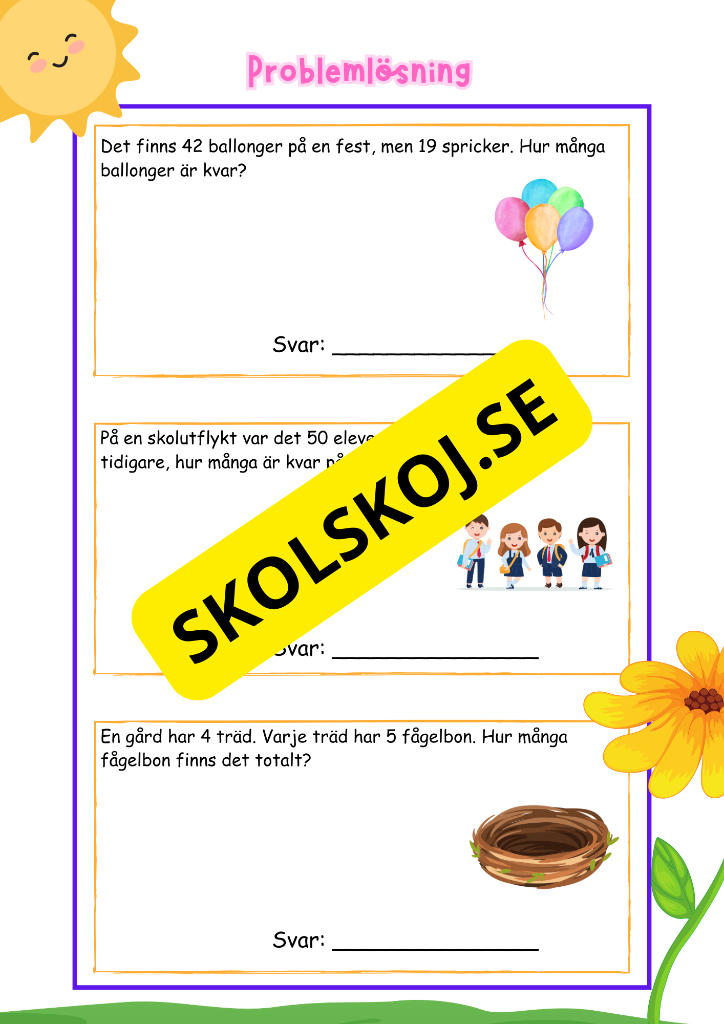 Problemlösnings årskurs 3 - Häfte