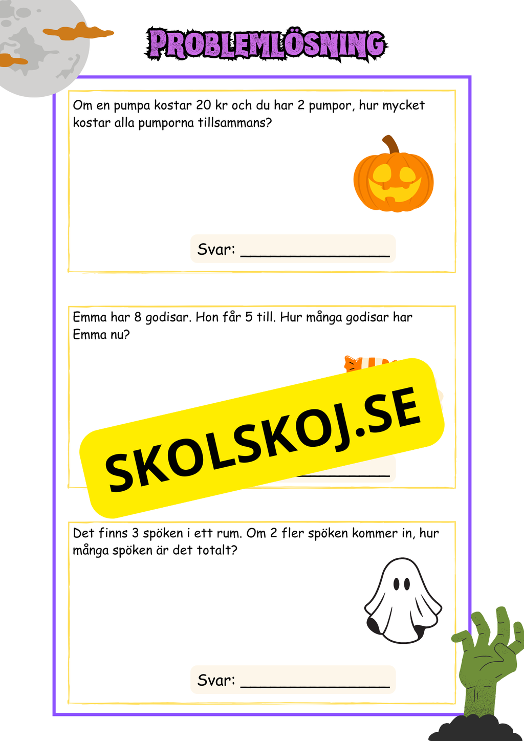 Problemlösning årskurs 2 - Halloween
