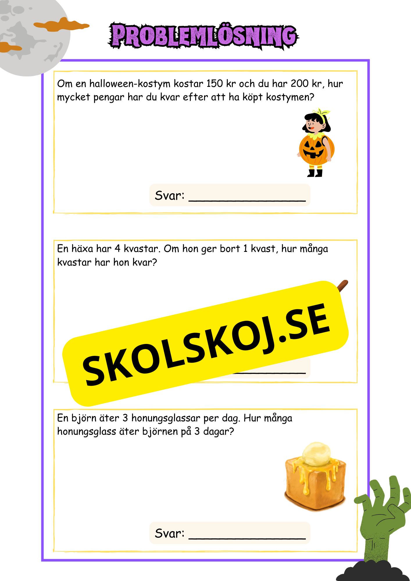 Problemlösning årskurs 2 - Halloween