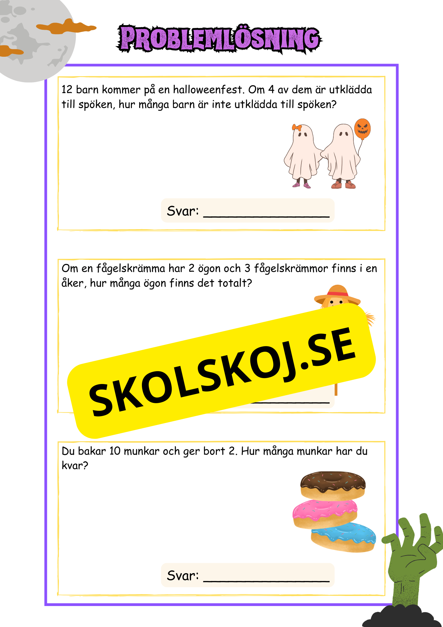 Problemlösning årskurs 2 - Halloween