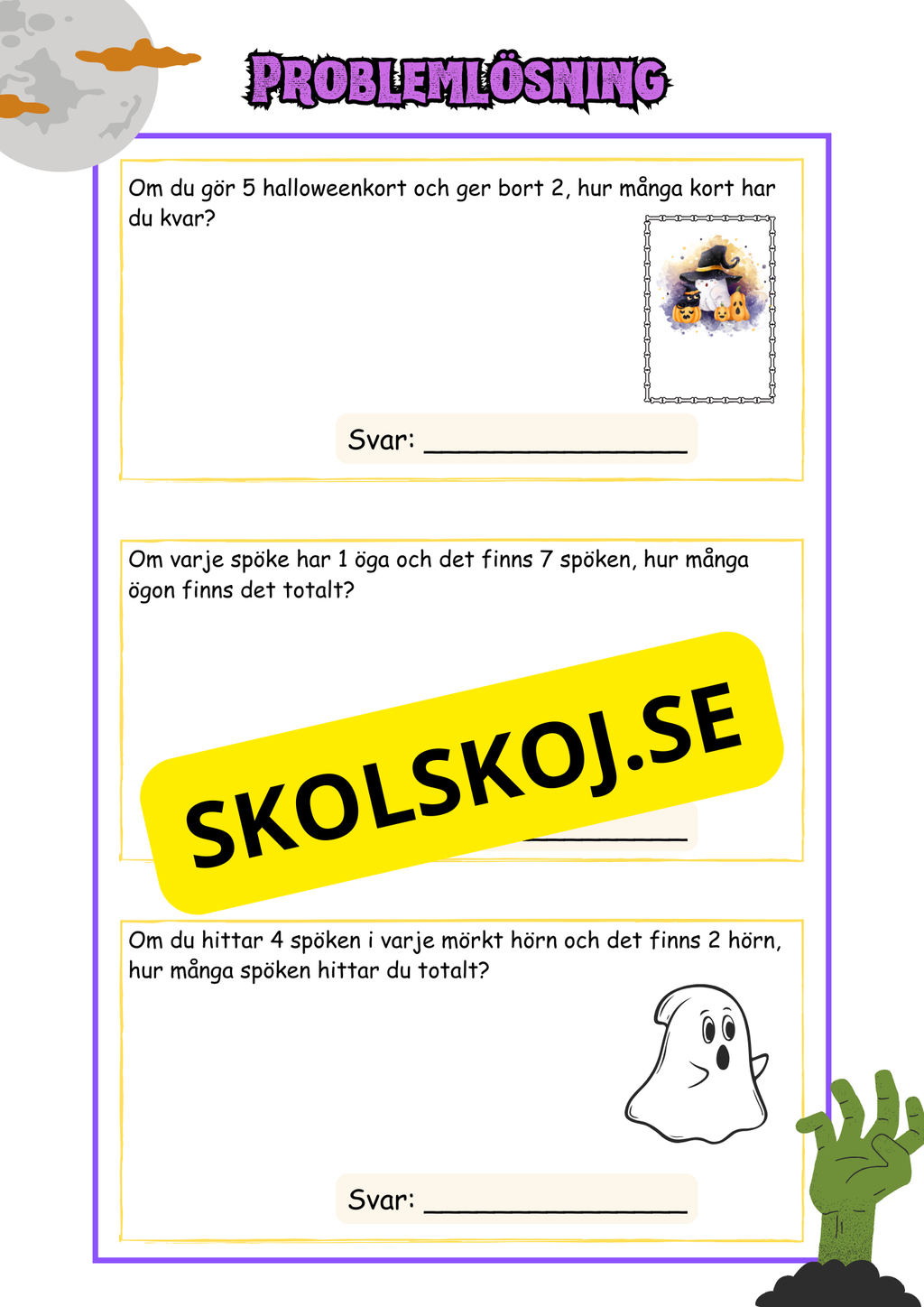 Problemlösning årskurs 2 - Halloween