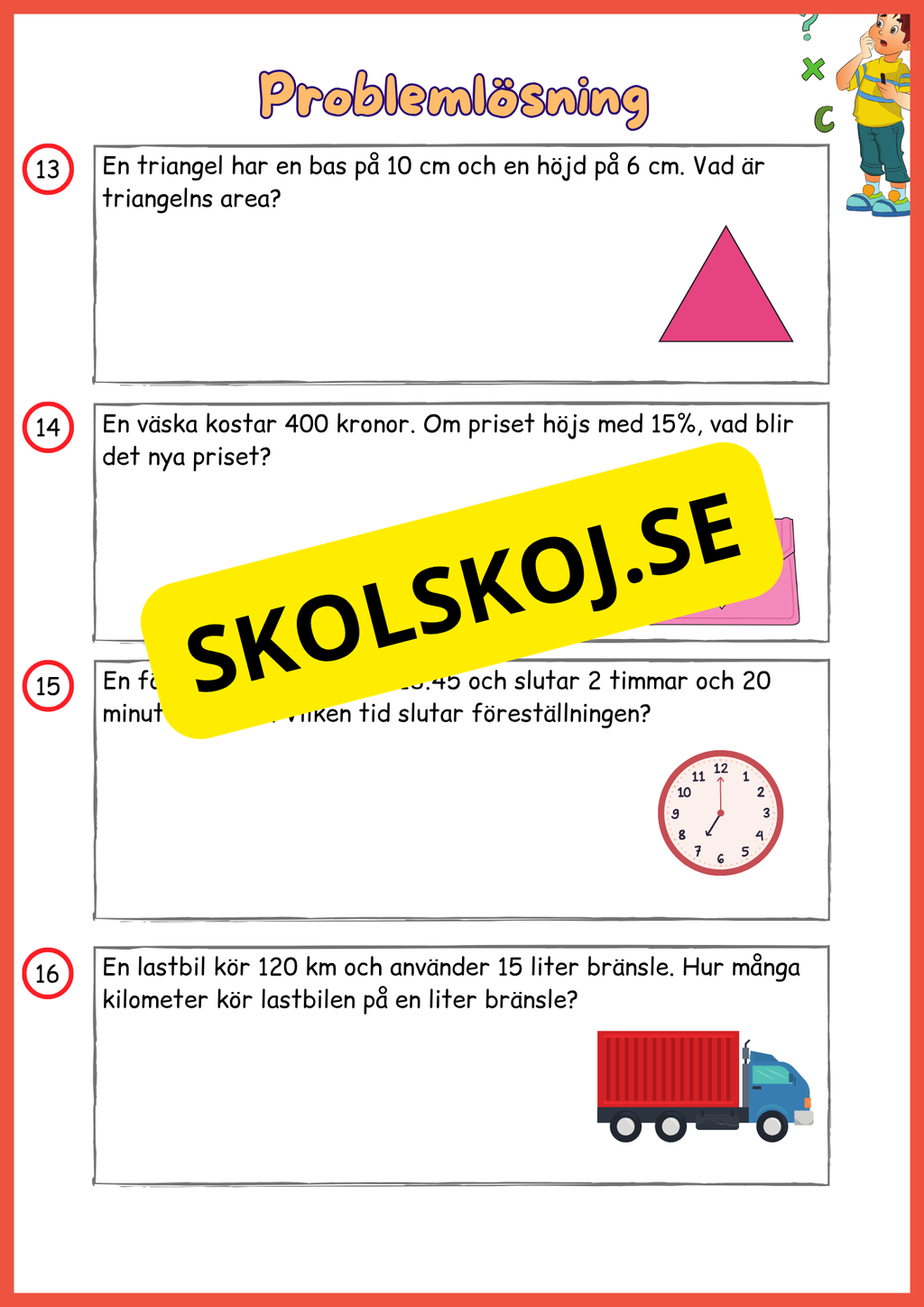 Problemlösnings - Årskurs 6