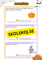 Problemlösnings årskurs 3 - Halloween