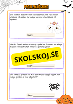 Problemlösnings årskurs 3 - Halloween