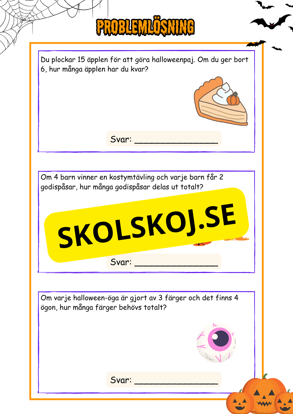 Problemlösnings årskurs 3 - Halloween