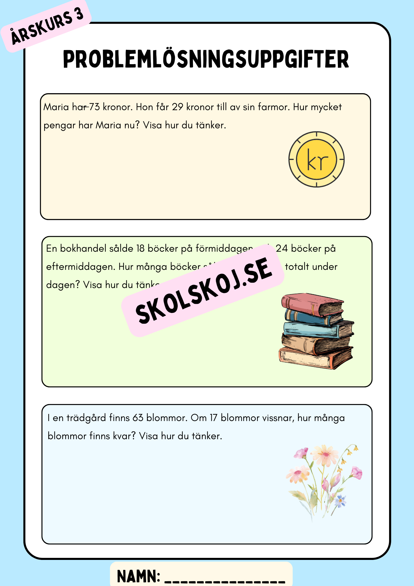 Problemlösningsuppgifter - Årskurs 3 - Häfte
