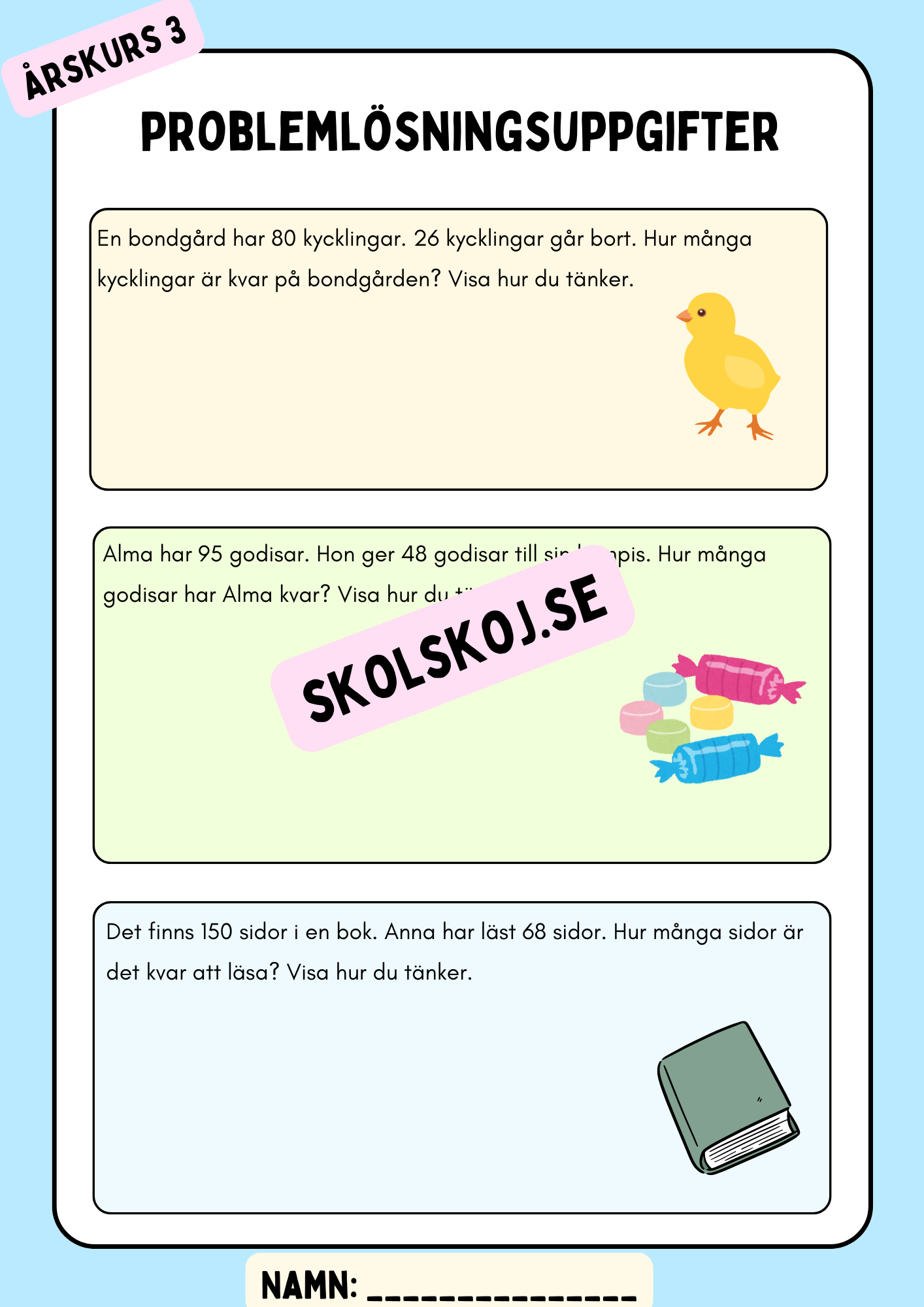 Problemlösningsuppgifter - Årskurs 3 - Häfte