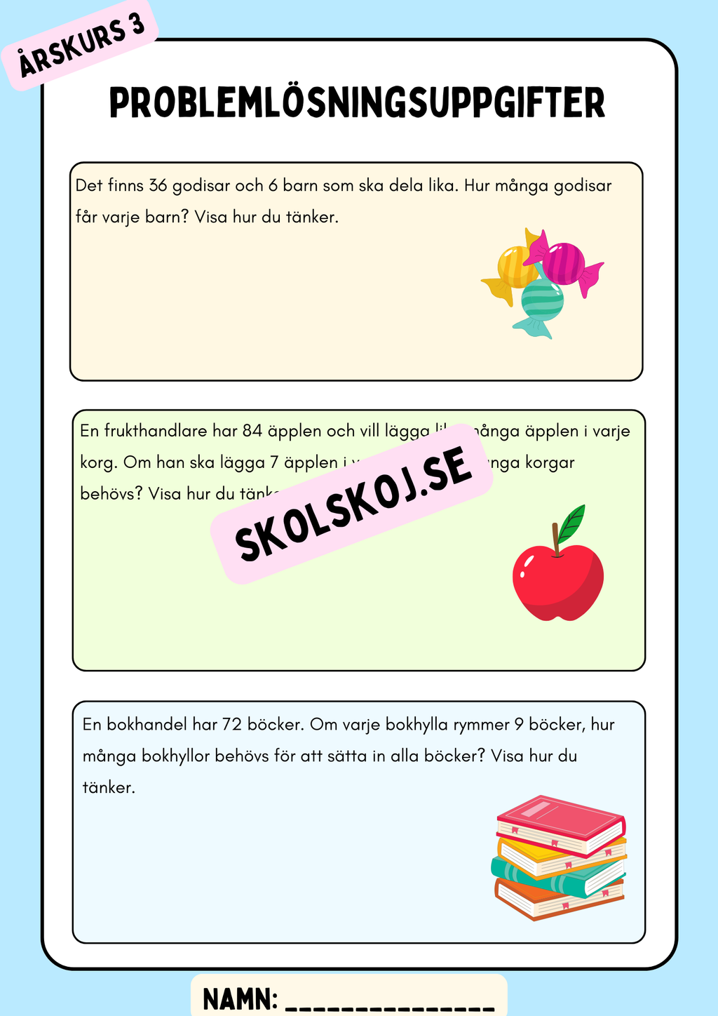 Problemlösningsuppgifter - Årskurs 3 - Häfte