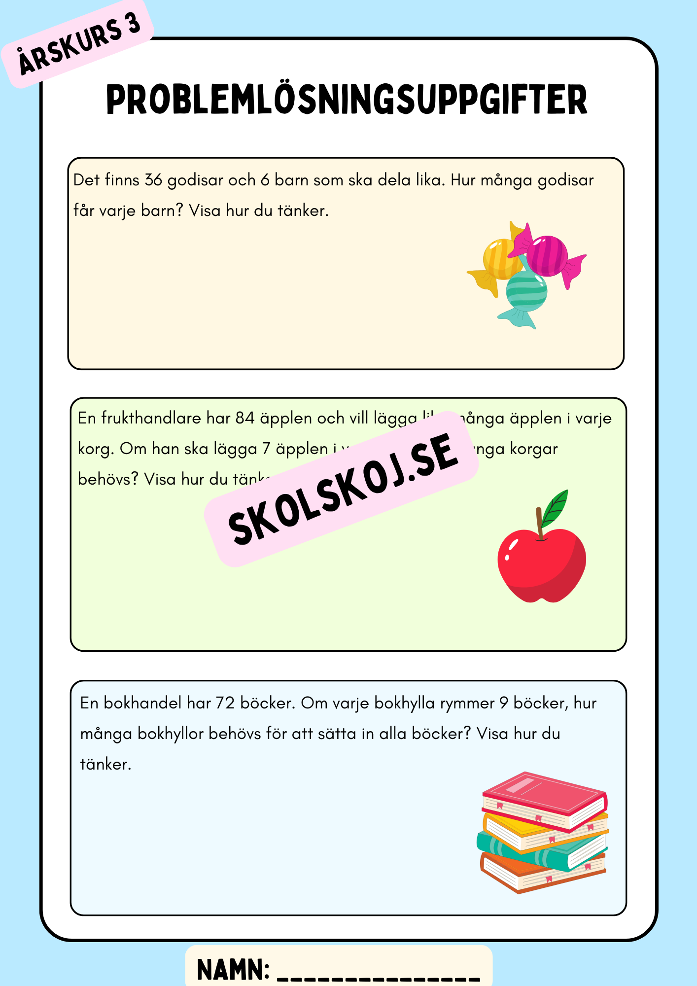 Problemlösningsuppgifter - Årskurs 3 - Häfte
