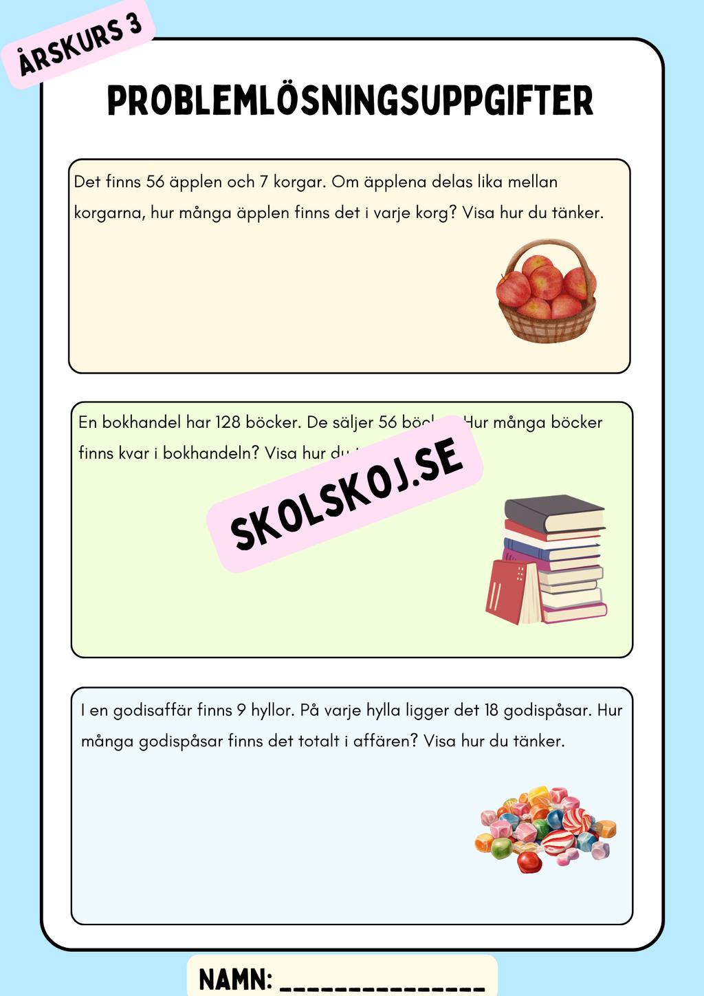 Problemlösningsuppgifter - Årskurs 3 - Häfte