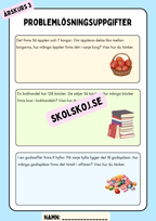 Problemlösningsuppgifter - Årskurs 3 - Häfte
