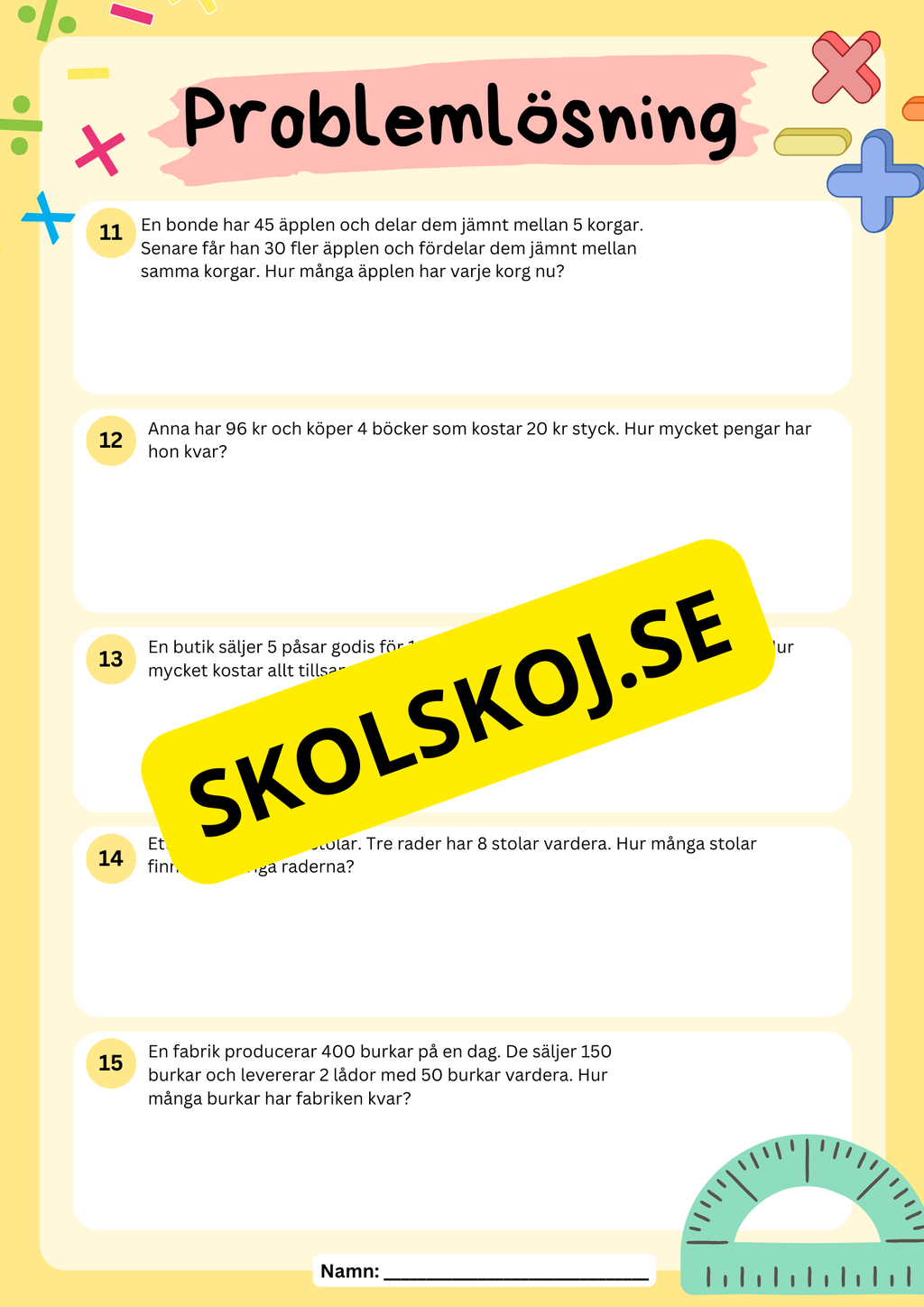Problemlösningsuppgifter - Årskurs 4 - Häfte