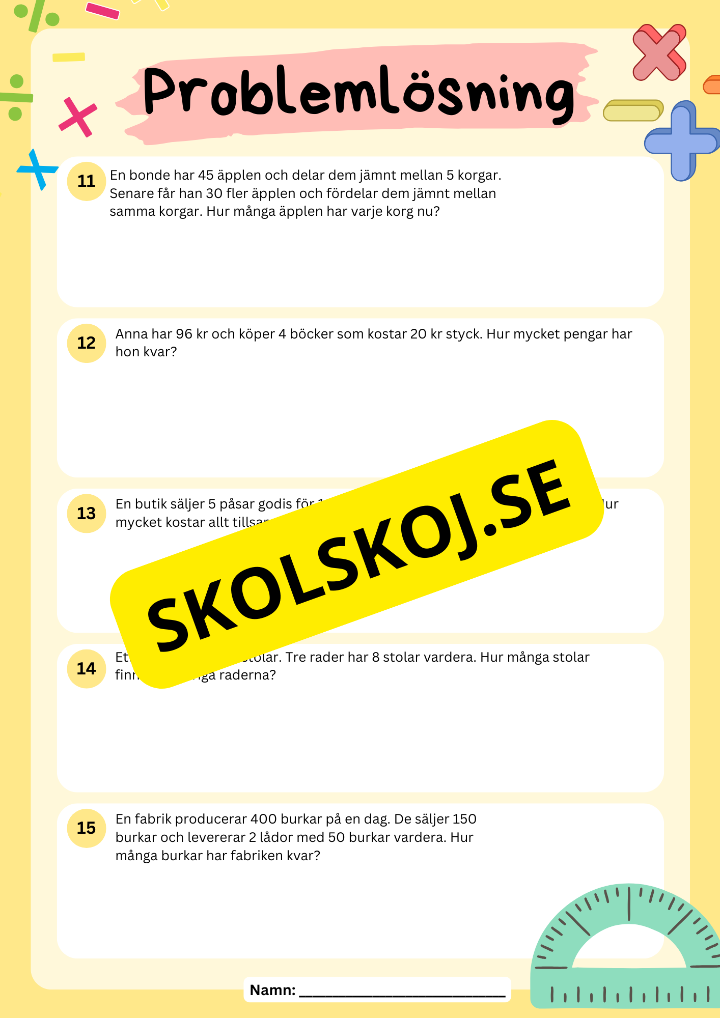 Problemlösningsuppgifter - Årskurs 4 - Häfte