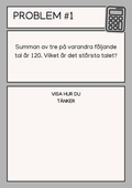 Problemlösningsuppgifter - Årskurs 6 - 7