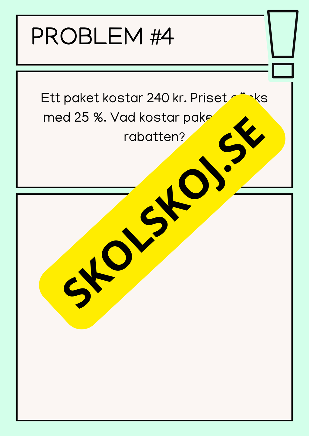 Problemlösningsuppgifter - Årskurs 6 - 7