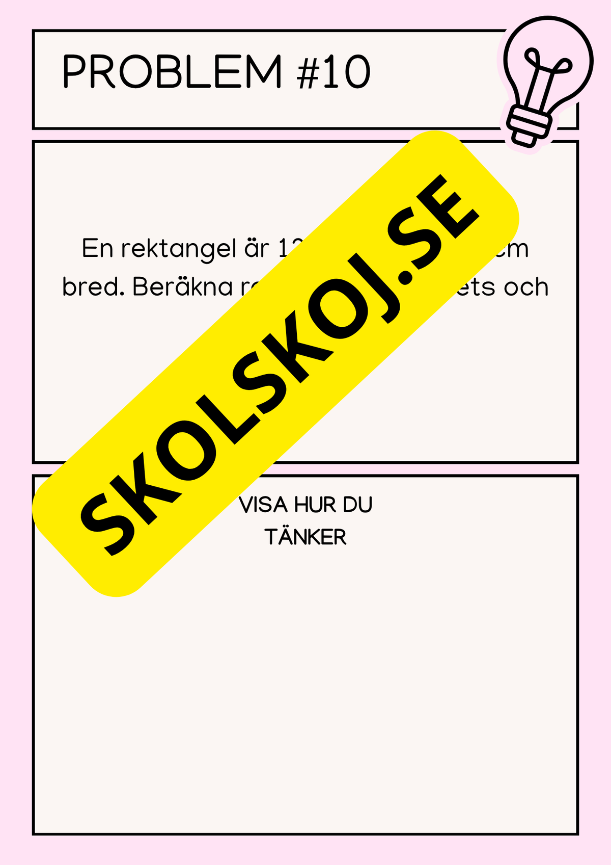 Problemlösningsuppgifter - Årskurs 6 - 7
