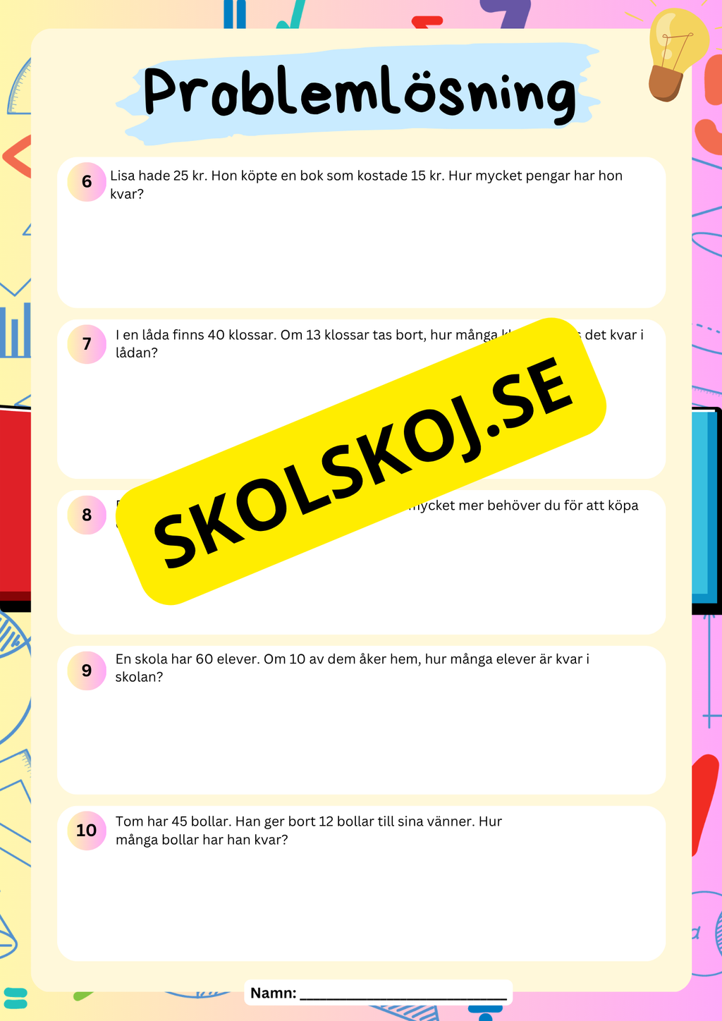 Problemlösningsuppgifter - Åk 3