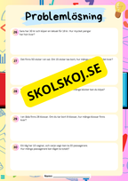 Problemlösningsuppgifter - Åk 3