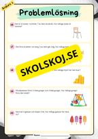 Problemlösningsuppgifter årskurs 1 - Addition och subtraktion