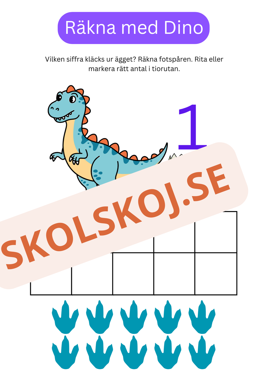 Räkna med Dino – Tal 0–10
