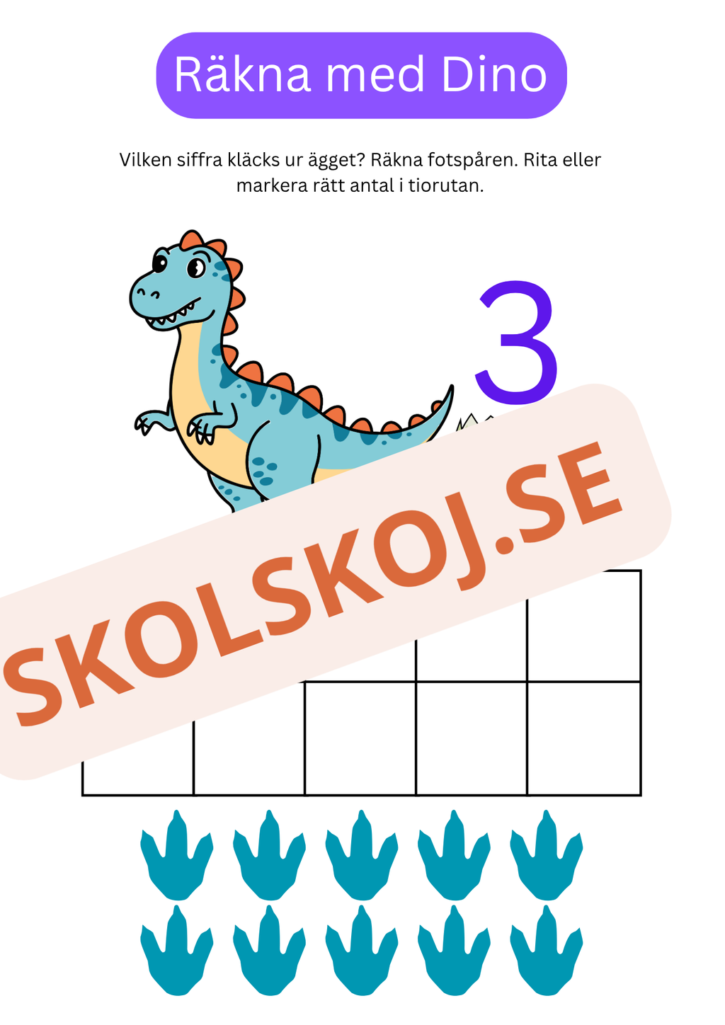 Räkna med Dino – Tal 0–10