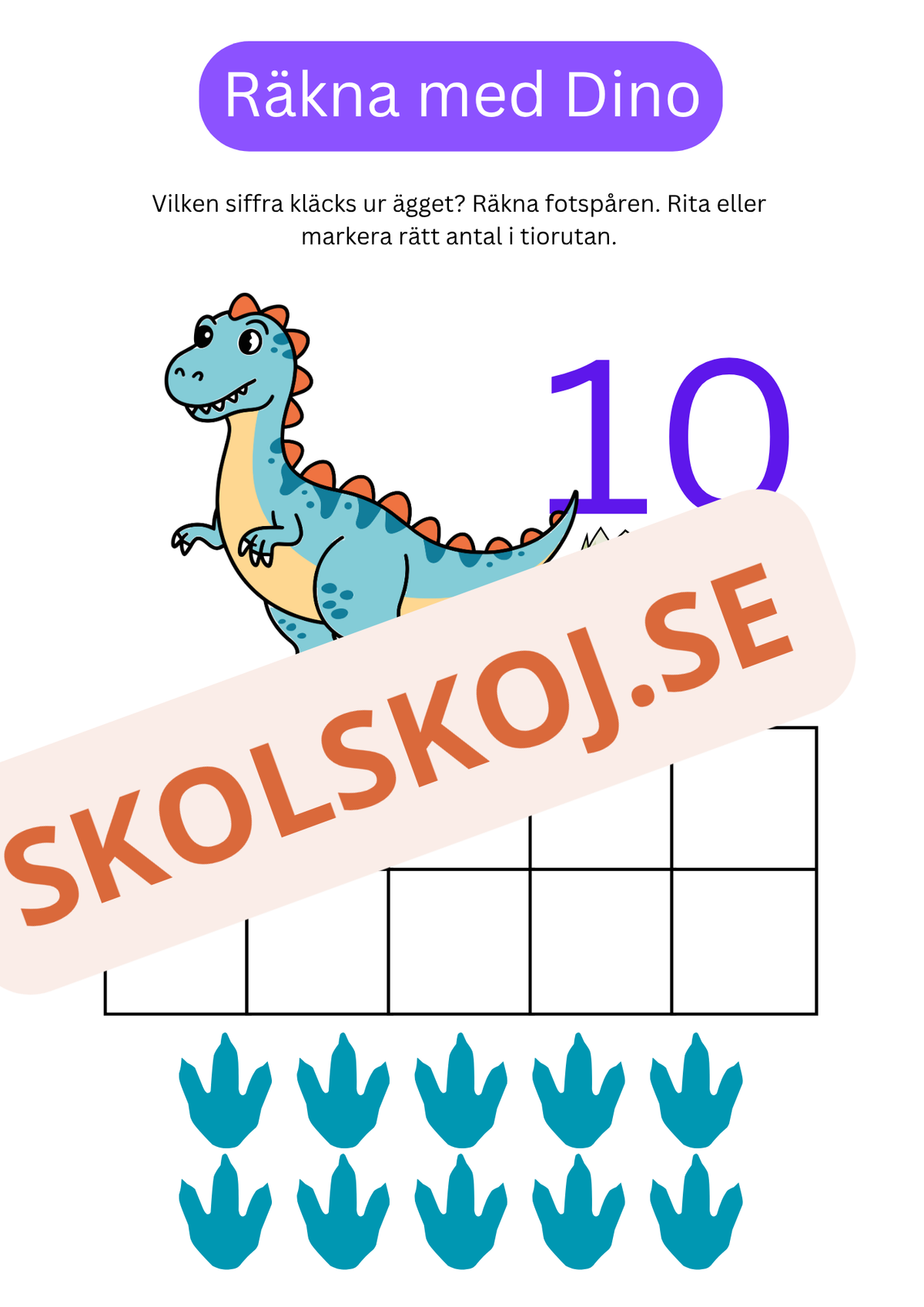 Räkna med Dino – Tal 0–10