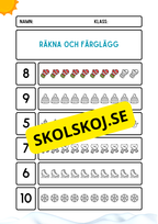 Räkna och färglägg - Vinter