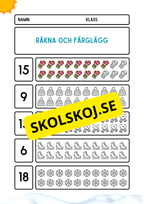 Räkna och färglägg - Vinter