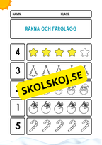 Räkna och färglägg - Vinter