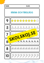 Räkna och färglägg - Vinter