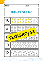 Räkna och färglägg - Vinter