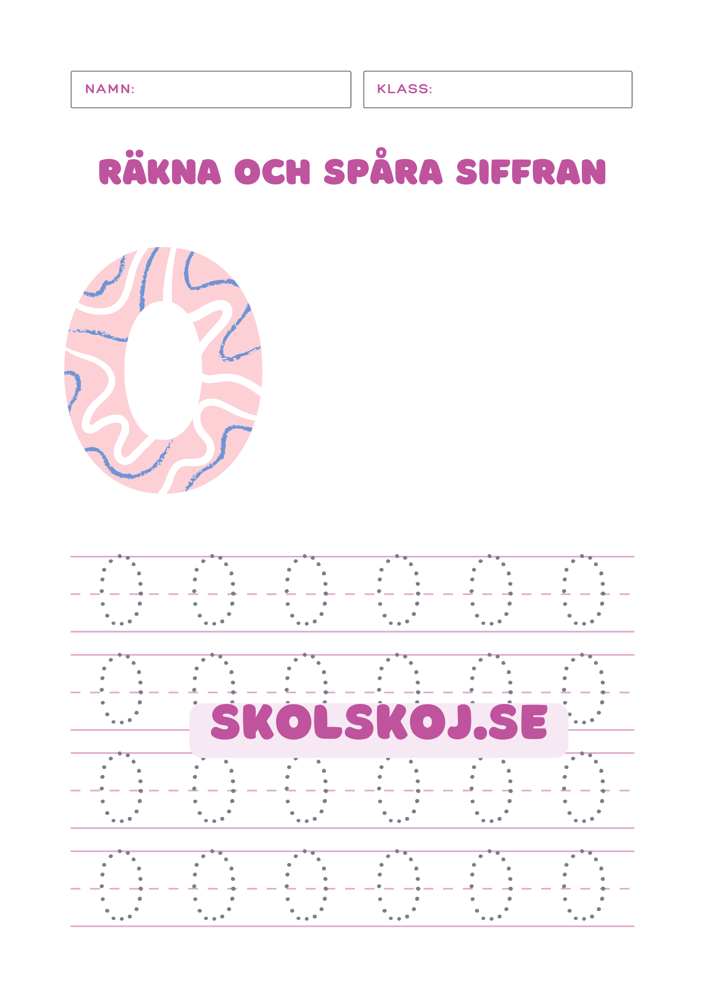 Räkna och spåra siffran 0 - 10