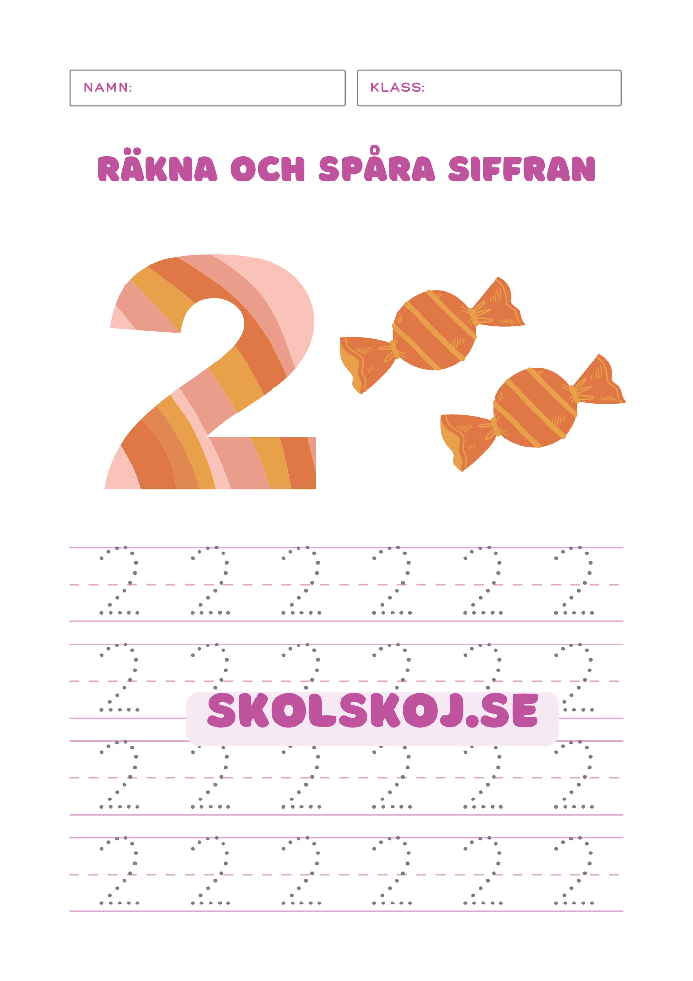 Räkna och spåra siffran 0 - 10