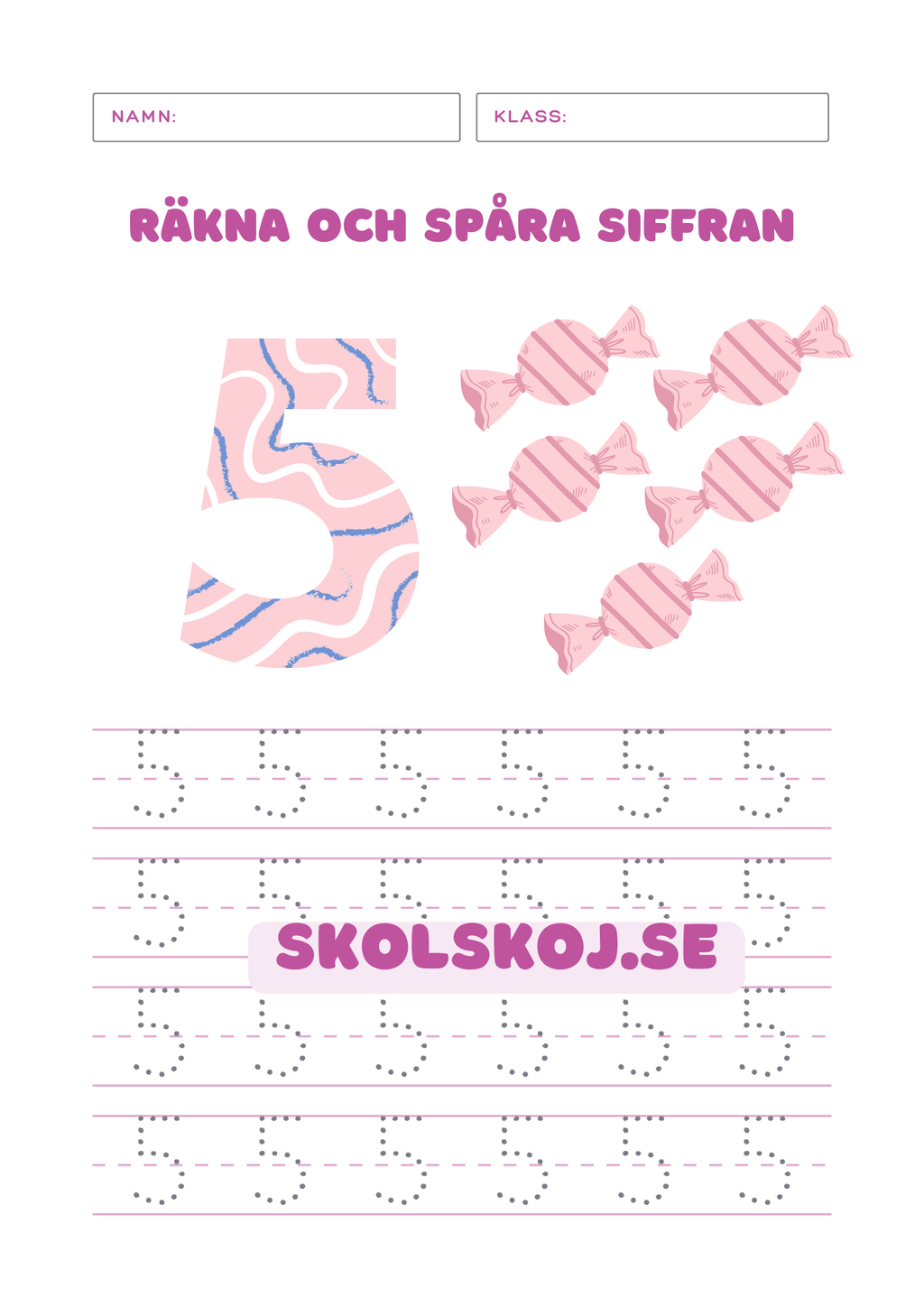 Räkna och spåra siffran 0 - 10