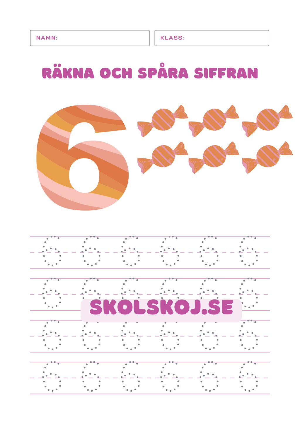 Räkna och spåra siffran 0 - 10