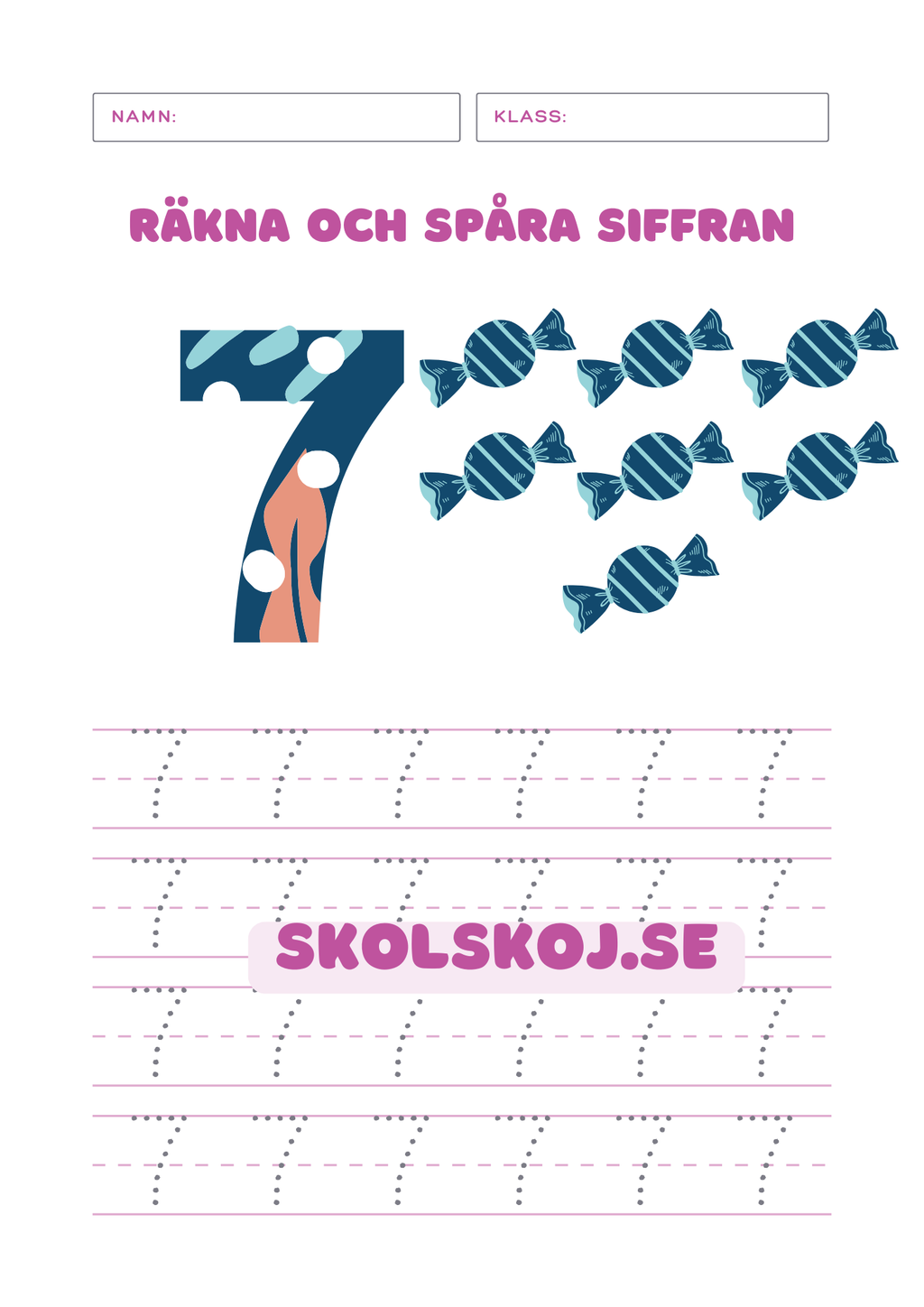 Räkna och spåra siffran 0 - 10