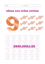Räkna och spåra siffran 0 - 10