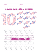 Räkna och spåra siffran 0 - 10