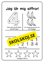 Räkna och spåra siffror 1 - 9