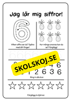 Räkna och spåra siffror 1 - 9