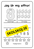 Räkna och spåra siffror 1 - 9