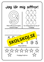 Räkna och spåra siffror 1 - 9