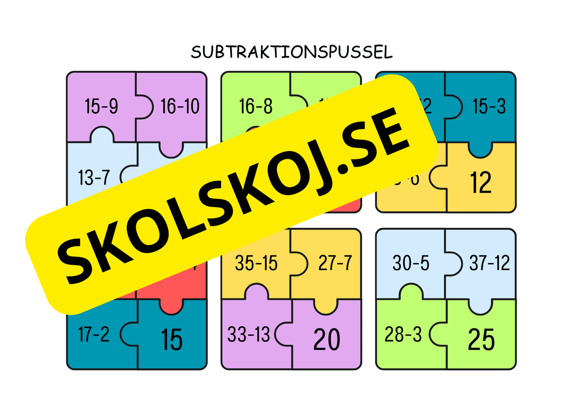 Räknepussel – Addition, subtraktion och multiplikation