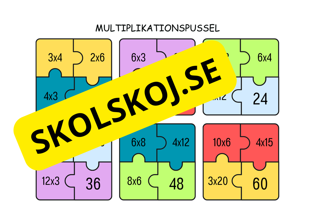 Räknepussel – Addition, subtraktion och multiplikation