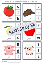 Ring in rätt begynnelsebokstav