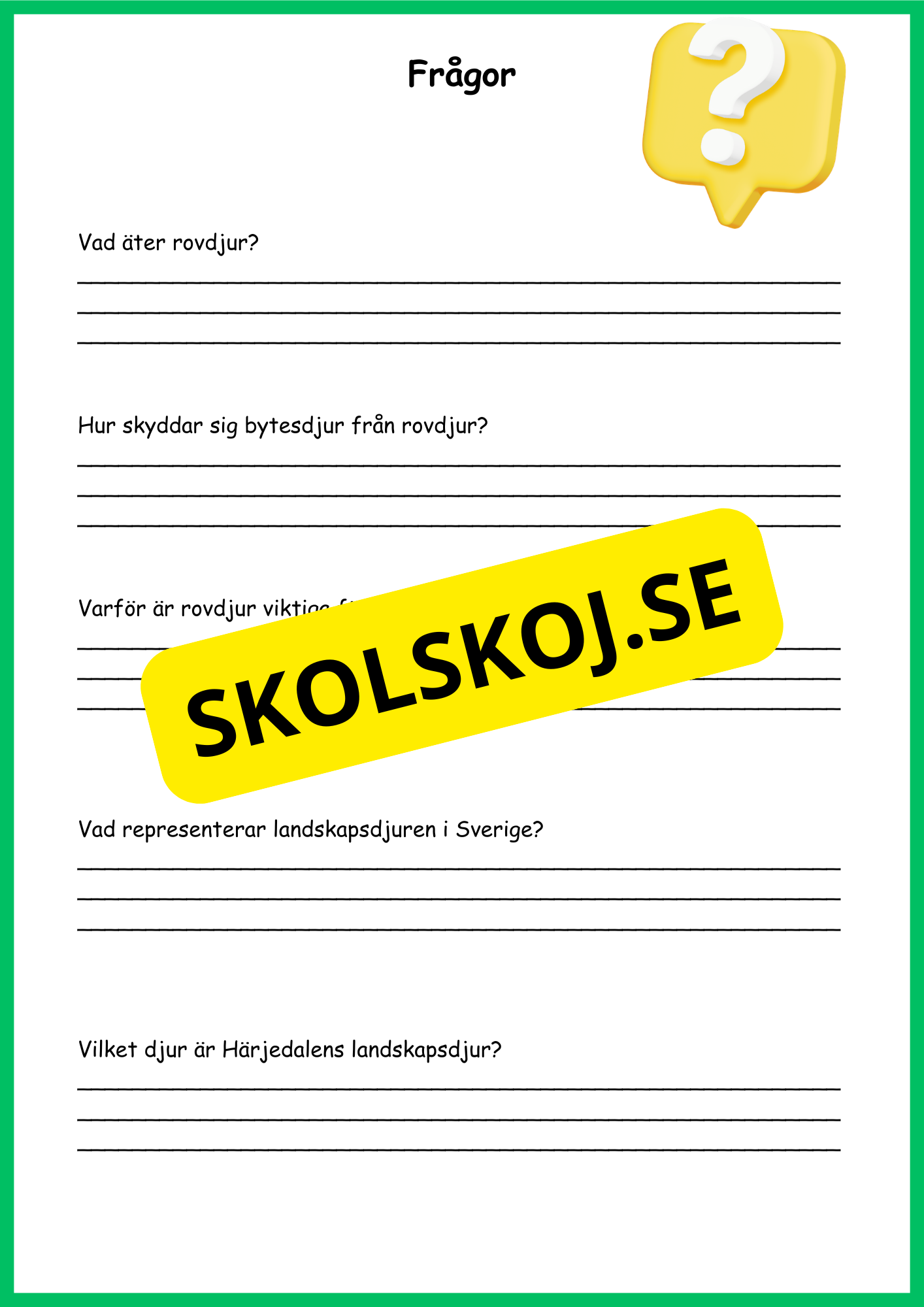 Rovdjur och bytesdjur - Årskurs 4 - 6